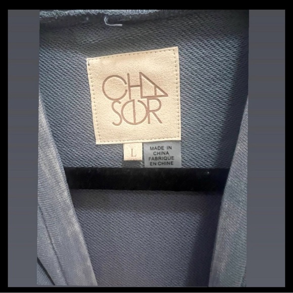 CHASER Slub French Terry Long Sleeve Funnel Neck Shirttail Dress Large - Picture 8 of 8